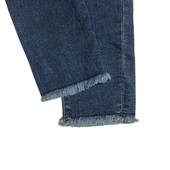Ann Taylor Womens Jeans Size 4 The Skinny Raw Hem Mid Rise Dark Wash Blue Denim - Picture 9 of 12